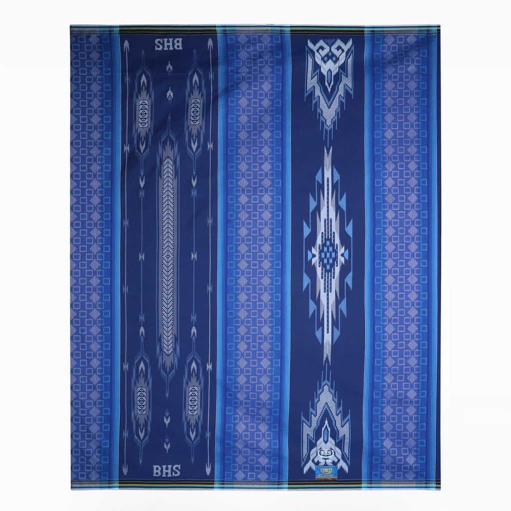 Sarung BHS Classic Gold Motif Kawung Dobby Permata Biru Tua 02 / BHS KDP