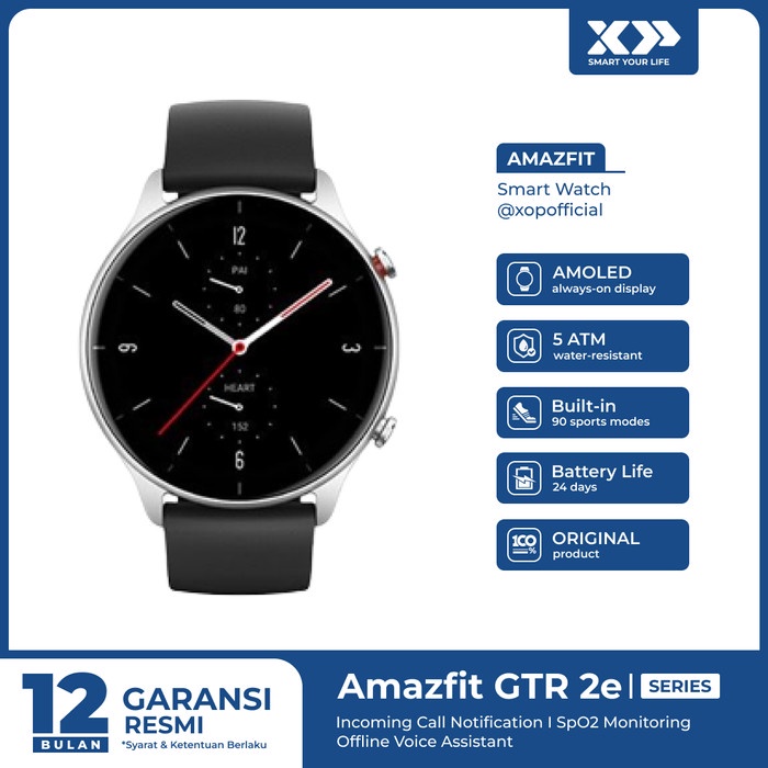 Amazfit GTR 2e Smartwatch SpO2 GPS 90 Sport Modes - Garansi Resmi - Classic Bonus 1 item Berkualitas