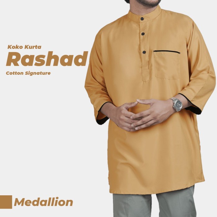 Baju Kurta Kemko Muslim Pria Original Qomishu Bahan Katun