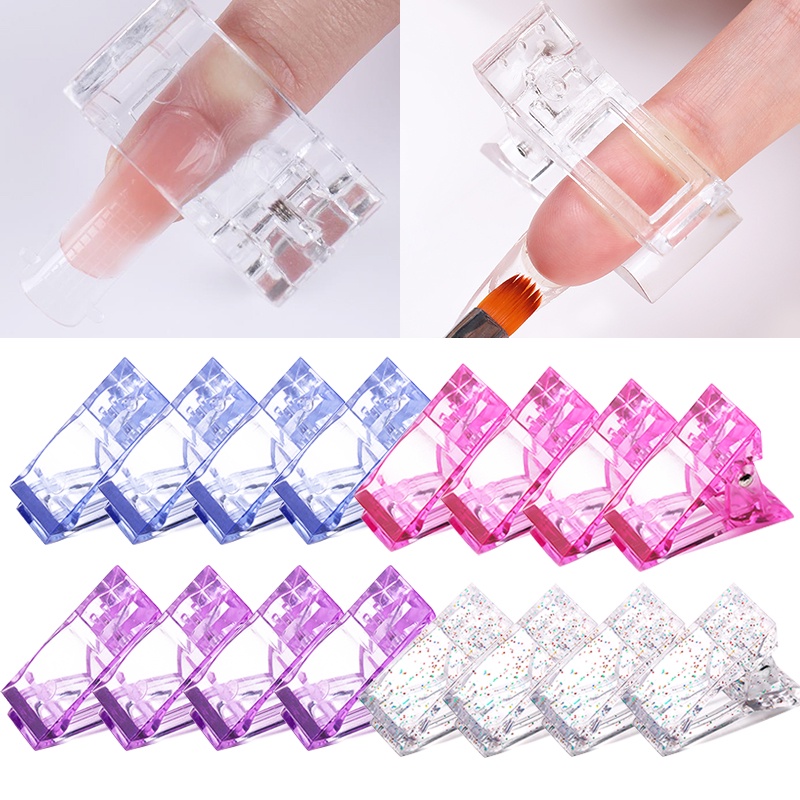 5/10pcs Klip Kuku Akrilik Transparan Gel Bangunan Cepat Tips Kuku Klip Ekstensi Kuku UV Klem Manicure