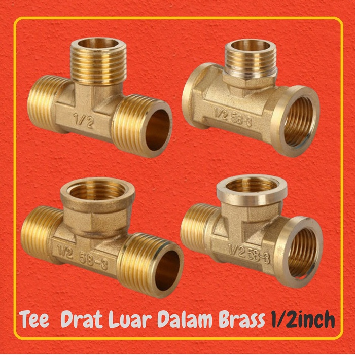 Tee Shower tee Closet 1/2&quot; Stainless Steel 304 ( Drat Luar dan Dalam )