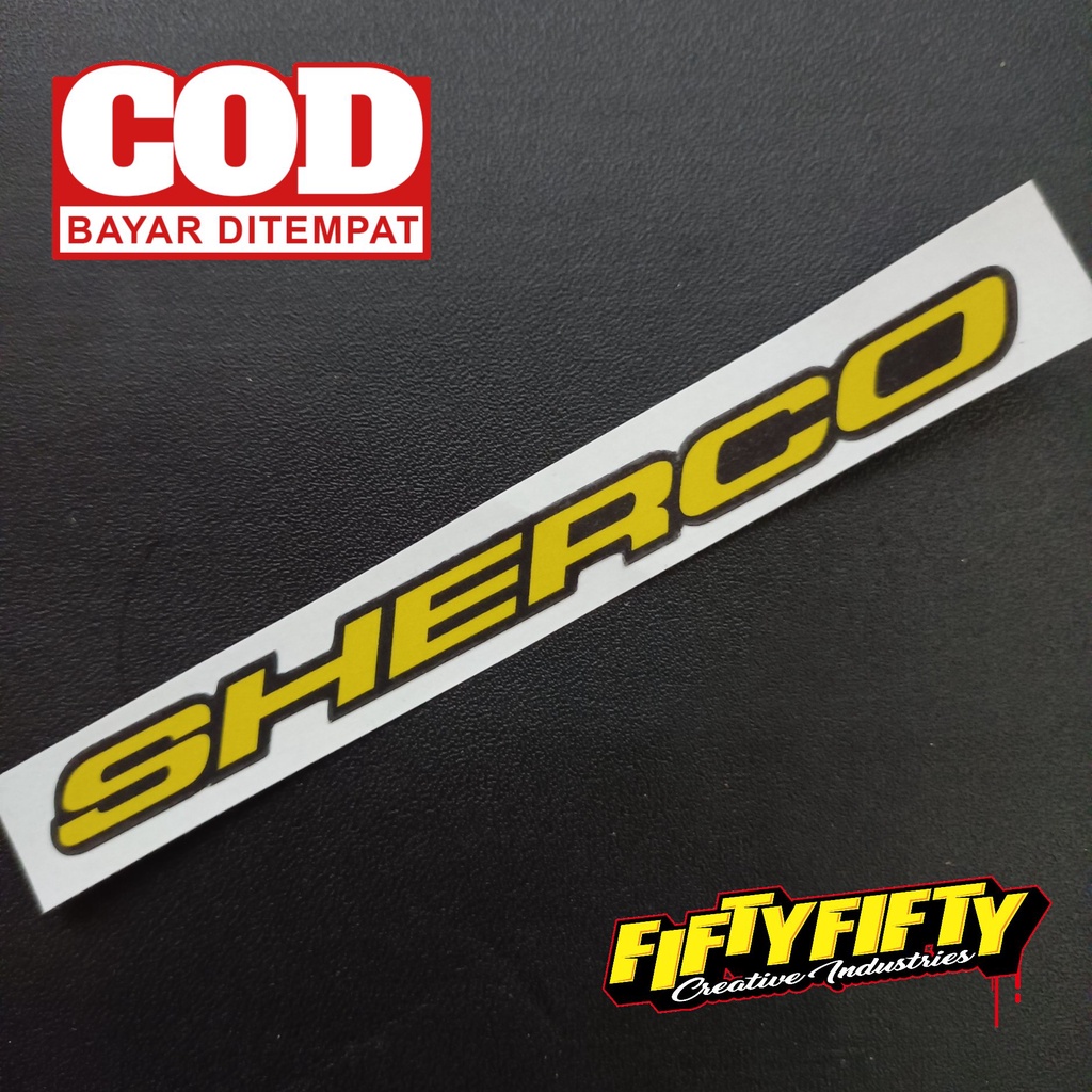 Stiker Print Cut SHERCO Stiker Printing Laminasi Glossy Stiker Motor Mobil Helm Sudah Membentuk Pola Desain