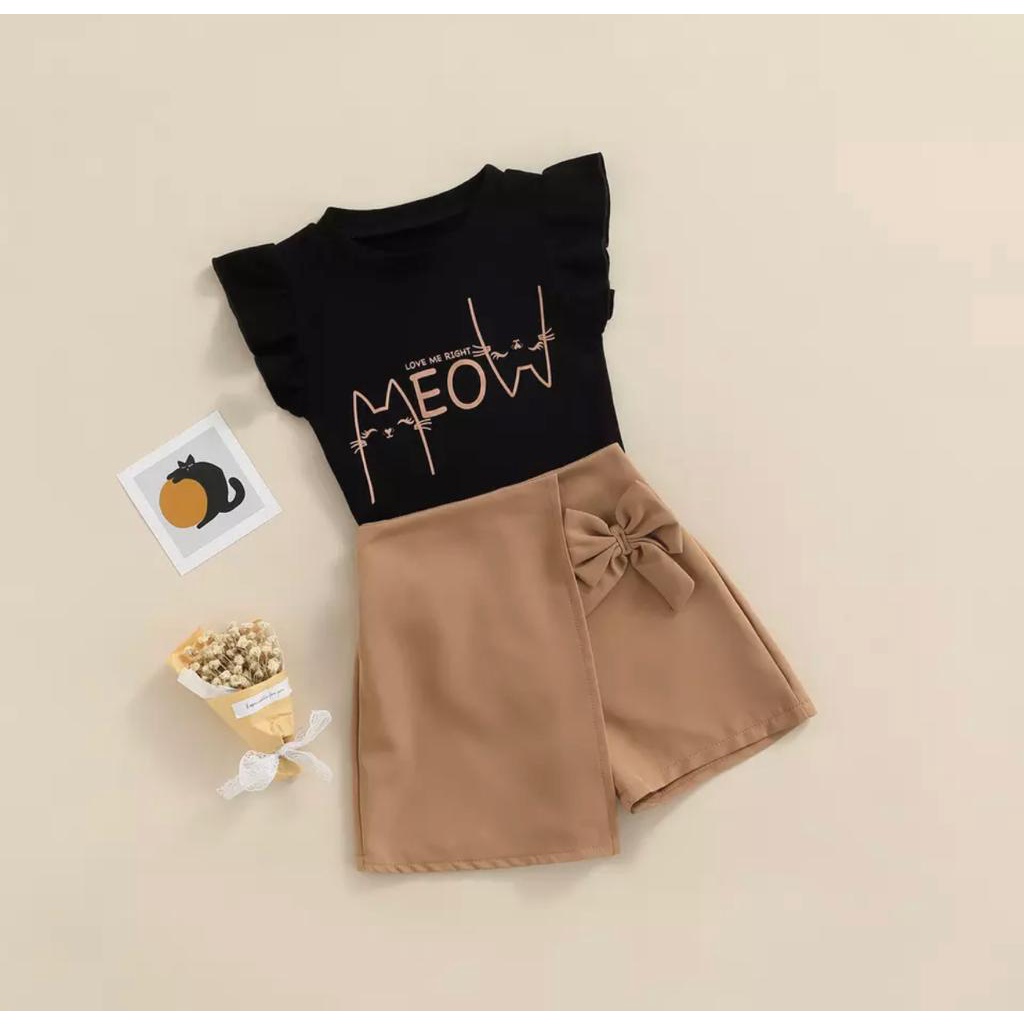 PROMO-SETELAN ANAK PEREMPUAN PAKAIAN ANAK PEREMPUAN ROK MEOW 1-5 TAHUN FASHION ANAK PEREMPUAN TERBARU DRESS MEOW ANAK KEKINIAN