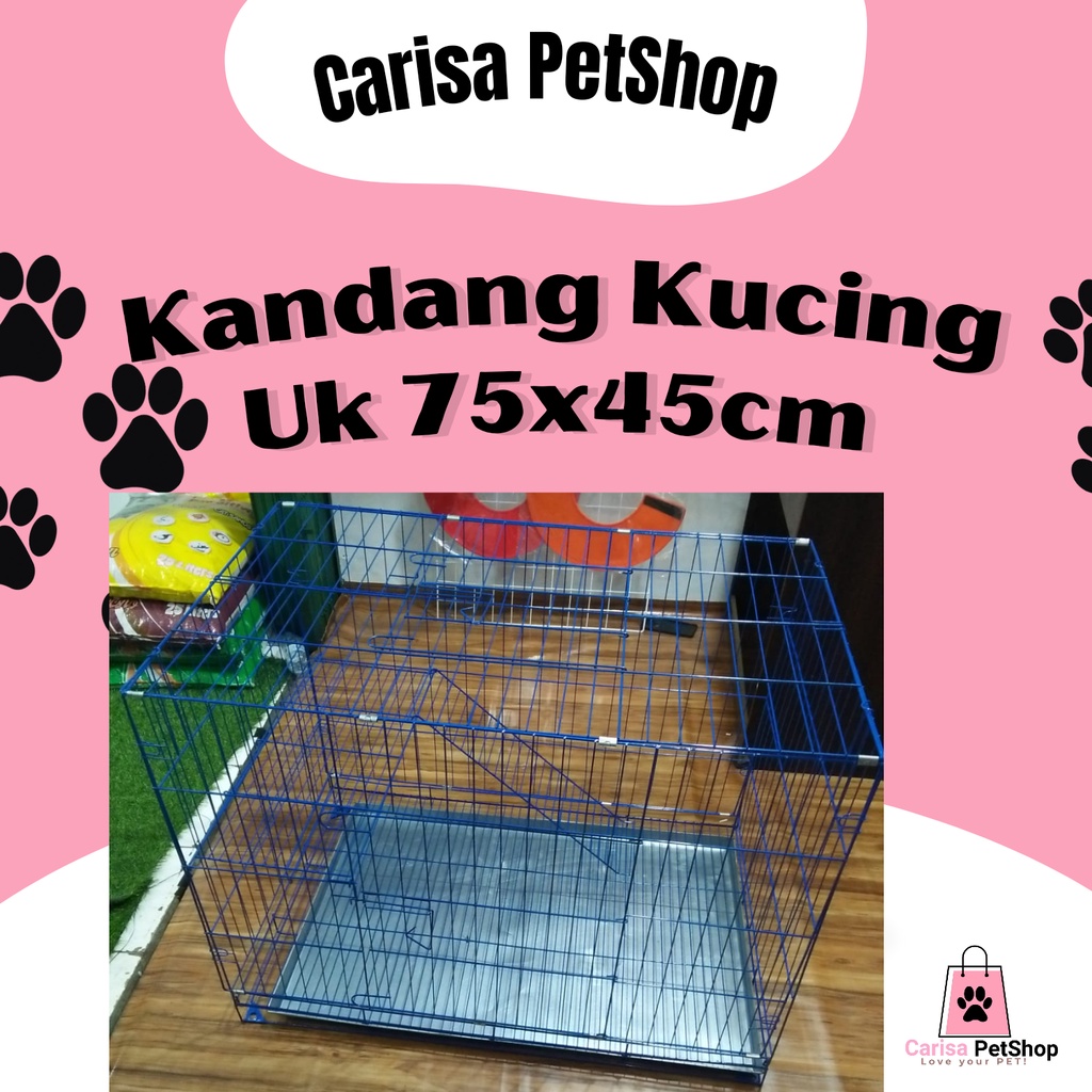 Kandangan kucing besi ukuran Sedang 75x45cm