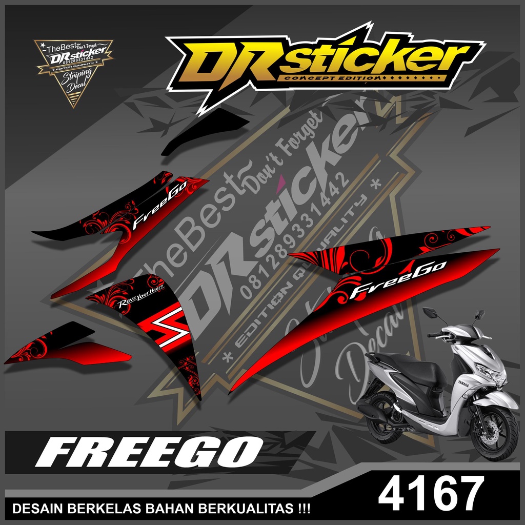 4167 Sticker Motor Yamaha Freego - Sticker Striping Yamaha Freego Variasi List Semifull