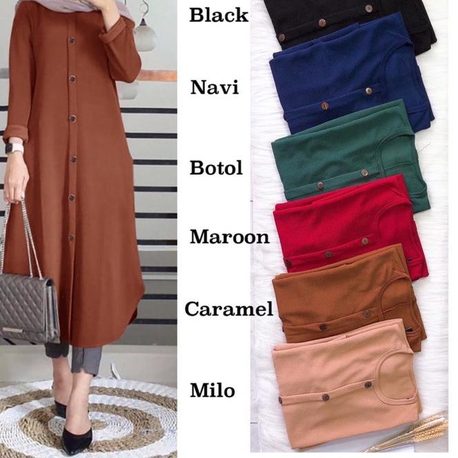 ♠ SABELA Tunik  -  Tunik Milano Premium LD100 / Long Tunik / Saku Kiri&Kanan / R.3 -  ☃