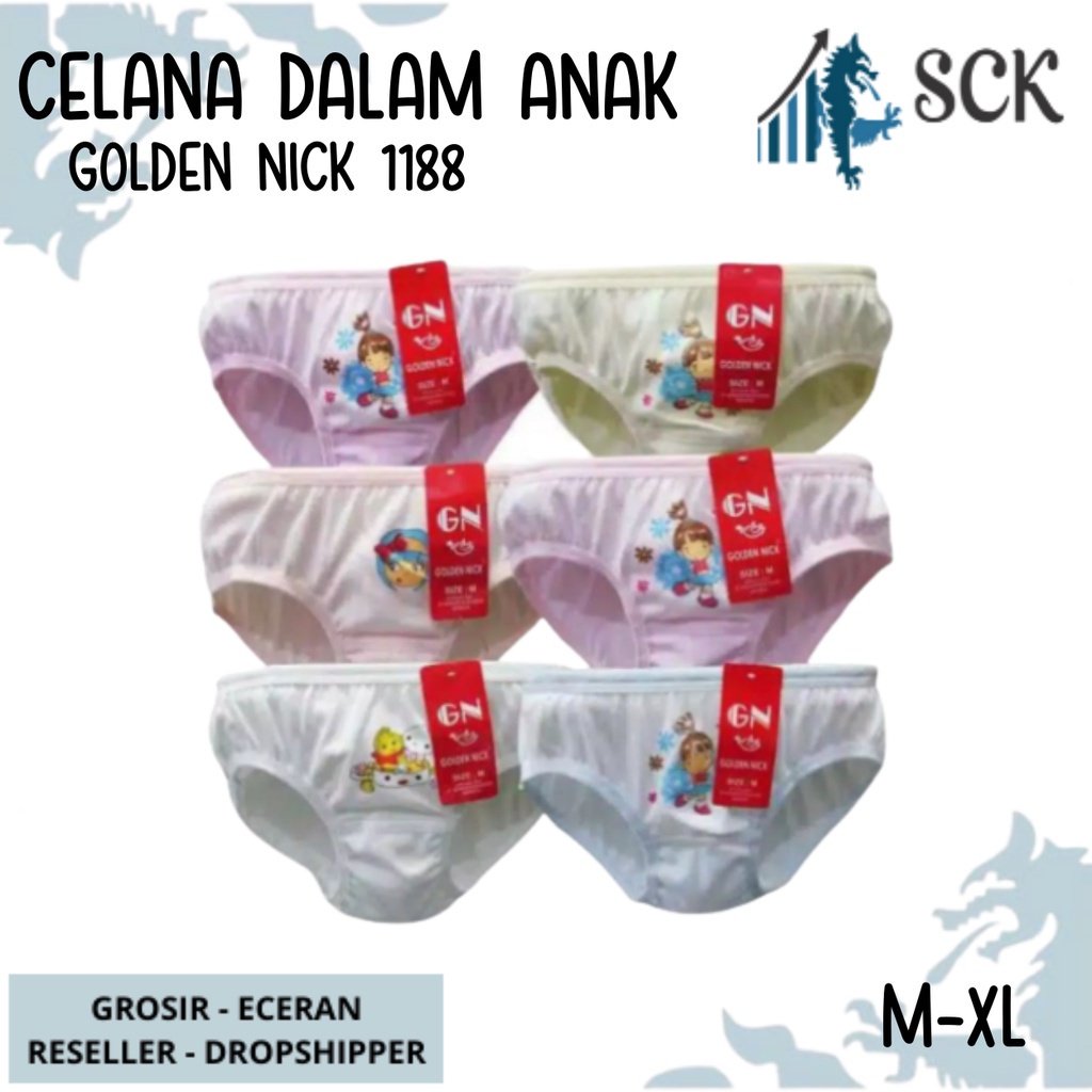 [ISI 3] CD GOLDEN NICK Kids 1188 / Celana Dalam Warna Muda Bahan Katun Halus / Pakaian Dalam Anak Cewek Polos - sckmenwear GROSIR