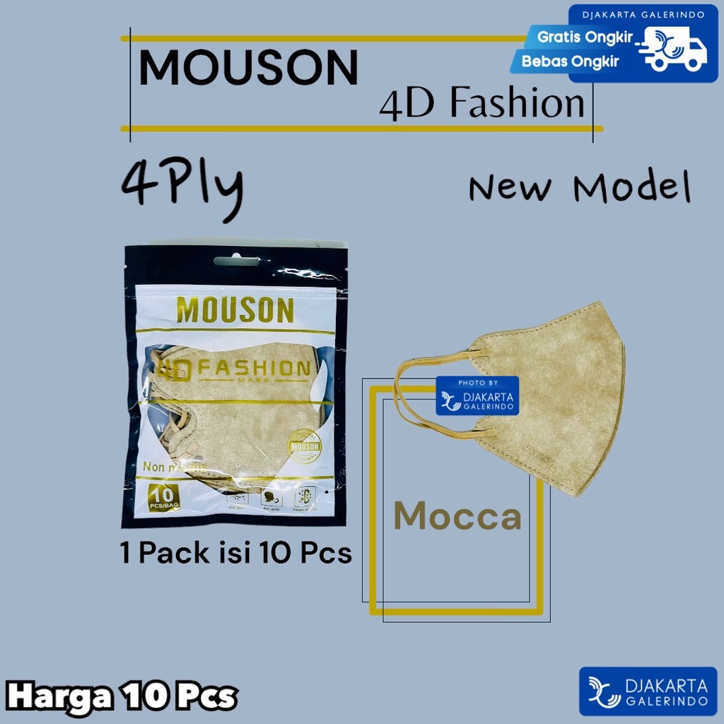 Masker MOUSON 4D Fashion New Model KN95 PRO isi 10Pcs