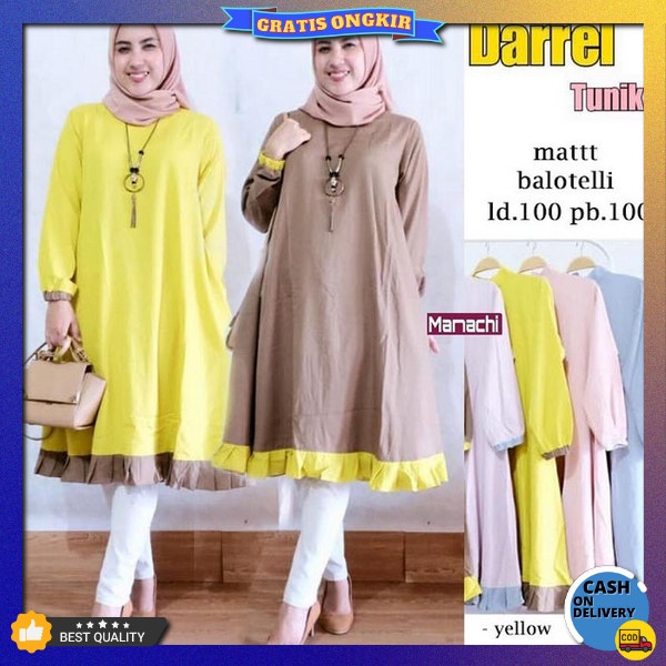 Baju Lebaran 2023 Tynik Atasan Dewasa Fashion Muslim Dress Perempuan Import Premium Tunic Wanita Kon