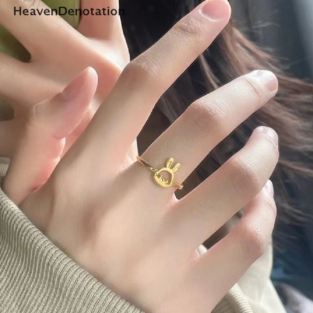 [HeavenDenotation] Kelinci Cincin Aksesoris Lucu Kecantikan Kartun Anime Perhiasan Adjustable Teman Baik Confidante Mainan Gadis Hadiah HDV