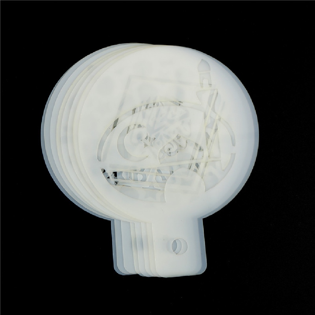 # Baju Lebaran # 8pcs/set Stensil Kue Desain Ramadhan Eid Mubarak Masjid~