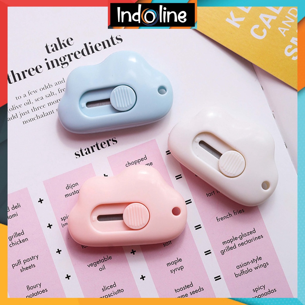 

Cutter Mini Portable Karakter Awan Pisau Pemotong Kertas Cutter Sekolah Import COD 792