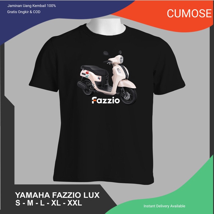 KAOS OTOMOTIF MOTOR YAMAHA FAZZIO NEO WHITE - Putih, S