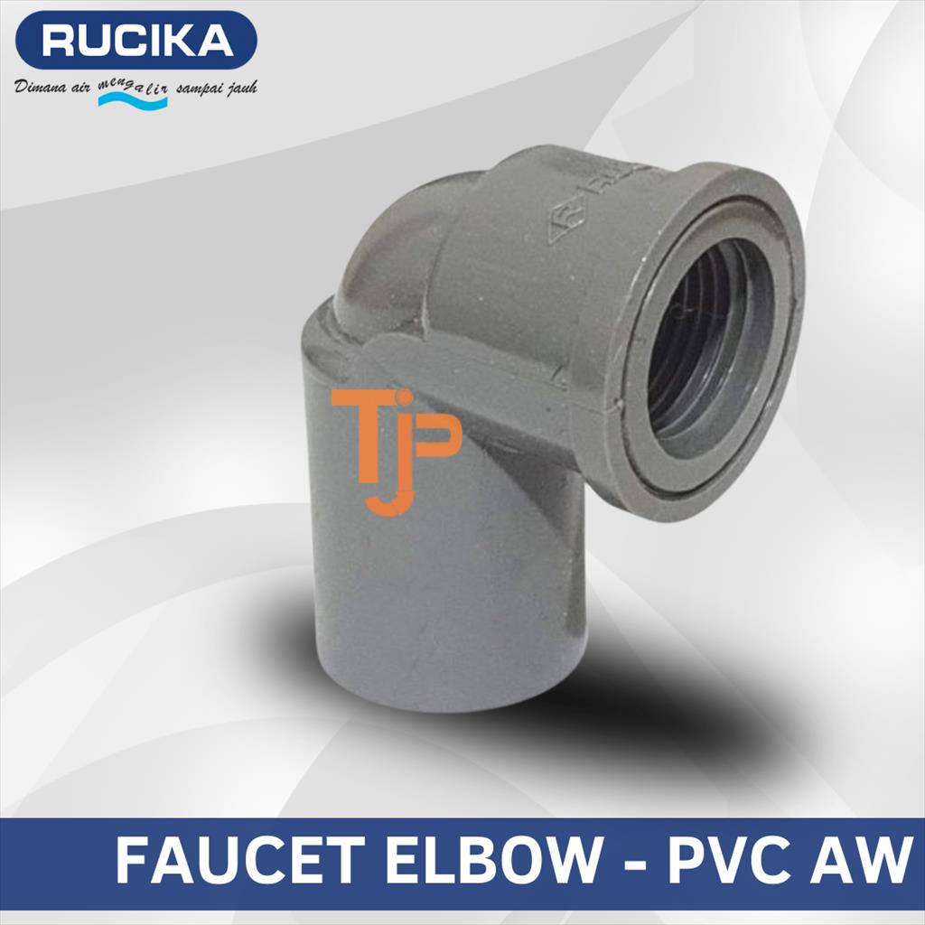 RUCIKA FAUCET ELBOW /  KNEE DRAT DALAM PVC AW 1/2 x 3/4&quot;