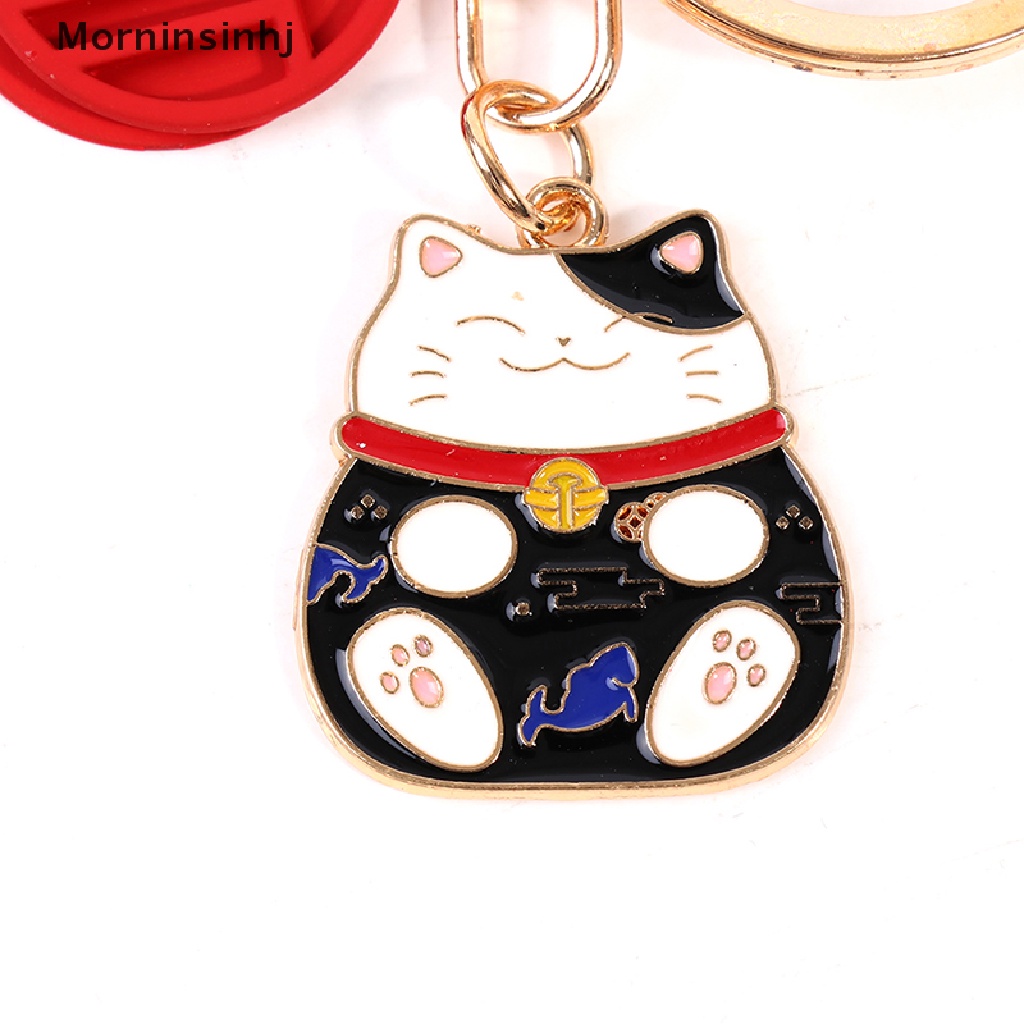 Mornin Anime Lucu Lucky Cat Fortune Keychain Gantungan Kunci Mobil Untuk Wanita Tas Pendent id