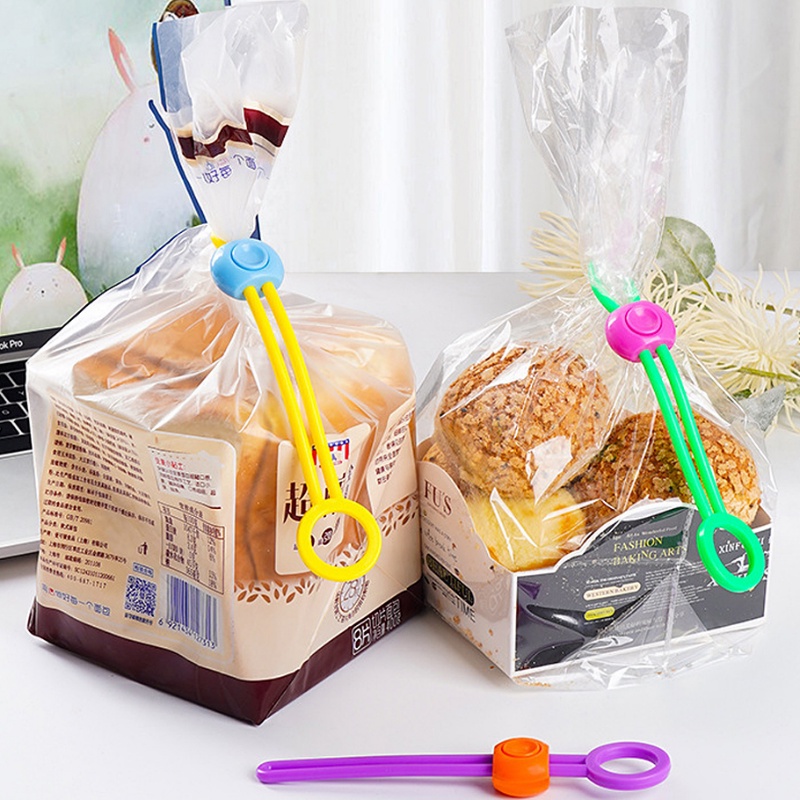 Kantong Makanan Sealing Bandage Menekan Klip Desain Mengencangkan Tali Dapat Digantung Kabel Lashing Band Buah Snack Kantong Grip Tali Portable Rumah Organizer Gadget