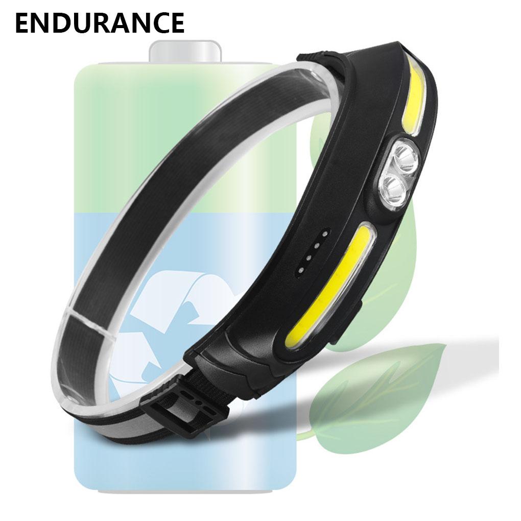 Huit Multifungsi COB Headlight Lighting Alat Bersepeda Hiking Camping Outdoor Waterproof LED Headlamp Head Mounted Lamp