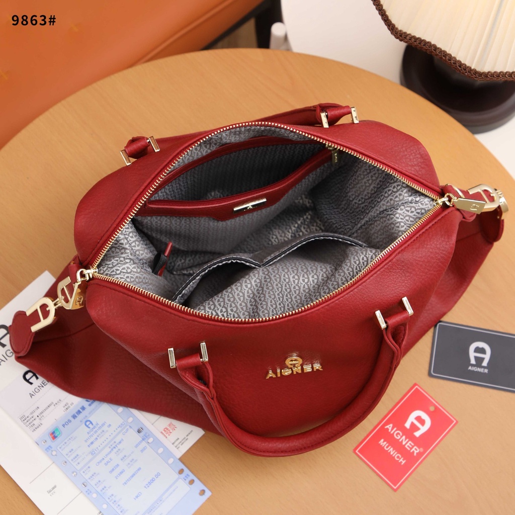 ag Leather Top Handle Satchel Bag #9863