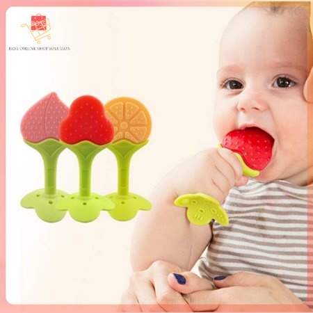 Termasuk Kotak Simpan Mainan gigitan bayi Teether bayi berbentuk buah BPA Free