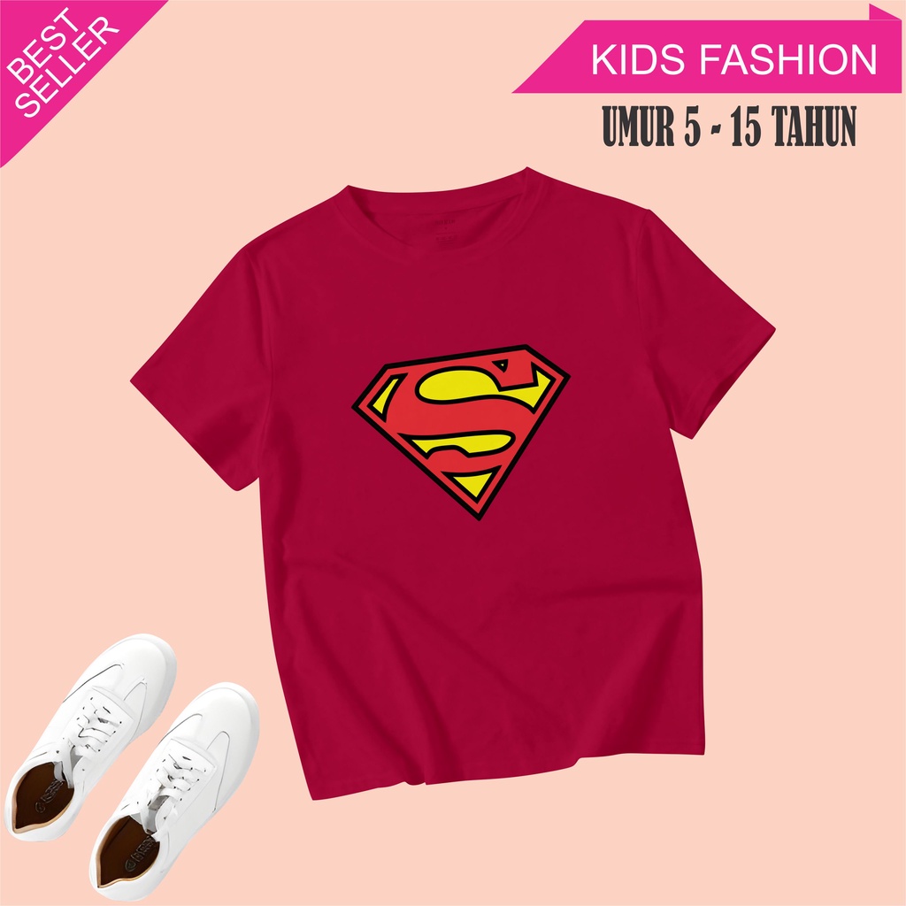 MichelleStore Kaos Anak Laki-Laki SUPERMAN Cotton Combed