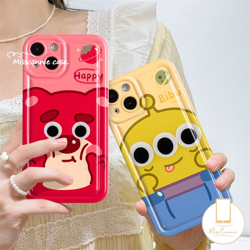 Airbag Shockproof Case Untuk Redmi9 12C 10C 10A 9A 10 9T A1 9C NFC Redmi Note11 8 Note 10 11 11s 9 10s POCO F4 Cute Strawberry Bear Manyo Kartun Toy Story Lembut Tpu Penutup Belakang