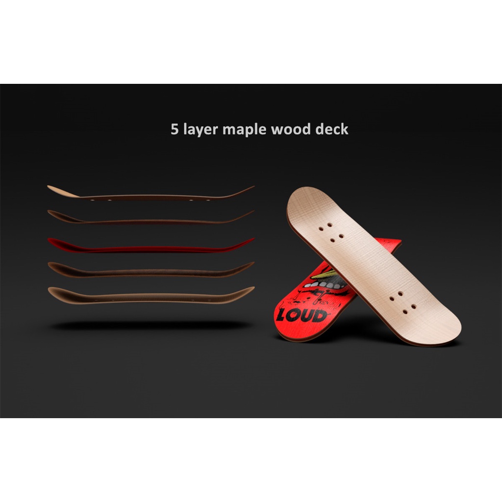 Fingerboard Kayu Set Lengkap 5layer Deck Kayu Maple Bantalan Roda Alloy Truck Finger Skate Board Mini Skateboard Mainan Anak