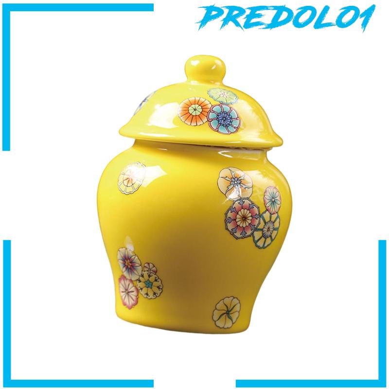 [Predolo1] Vas Guci Porcelain Dengan Tutup Handmade Untuk Ruang Makan Rumah Aksen Potongan