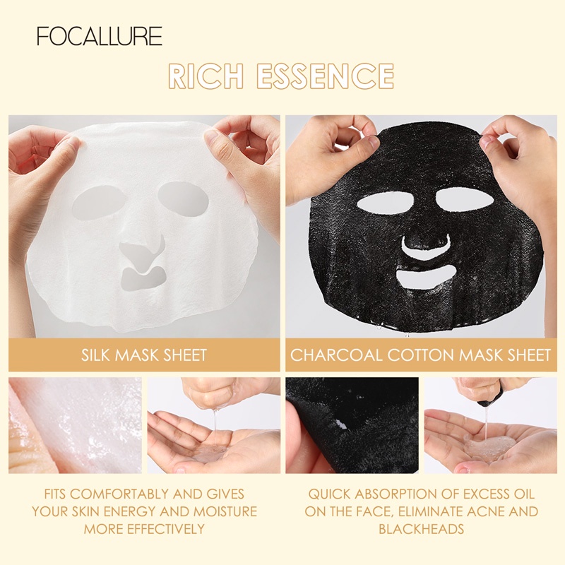 Focallure Brighten Up VIT C Facemask &amp; Acne Care tea tree Facemask /  sheet mask masker wajah acne dan brightening focallure - untuk mencerahkan dan kulit berjerawat