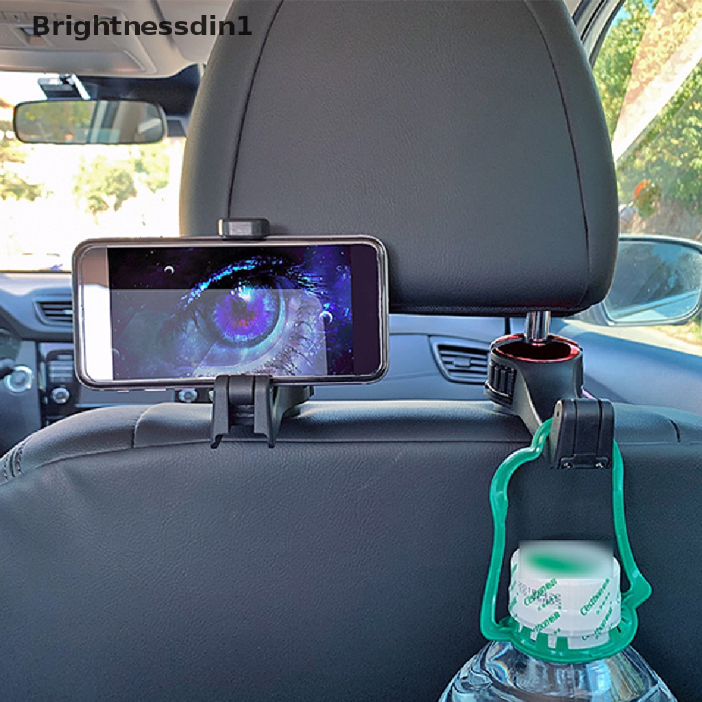 [Brightnessdin1] Pengait Headrest Mobil 2in1 Dengan Phone Holder Seat Back Hanger Untuk Bags Organizer Boutique