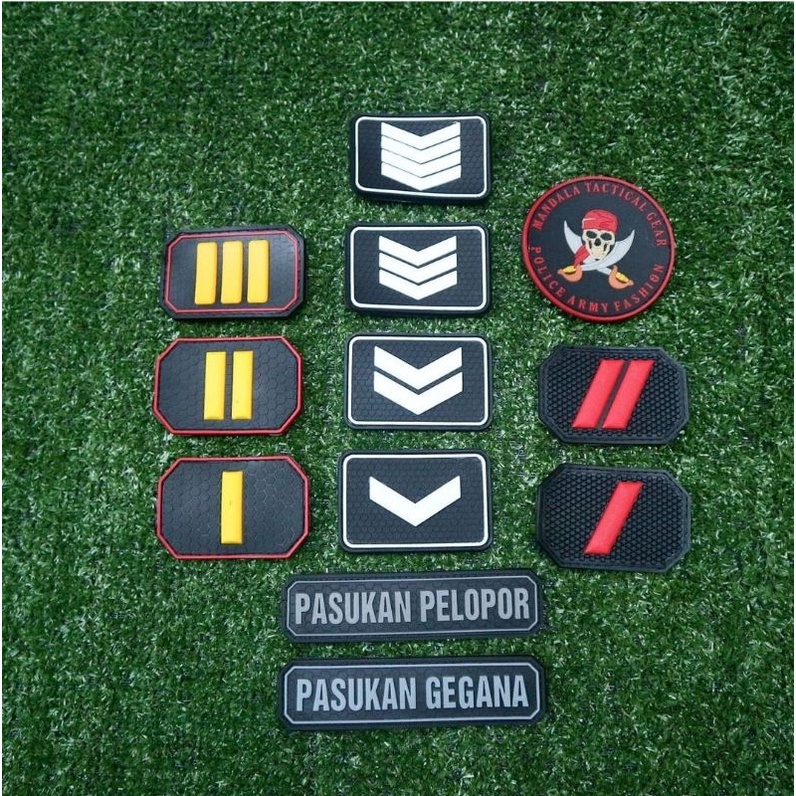 Patch Pangkat / pasukan pelopor / rubber patch Pangkat dan patch pasukan gegana