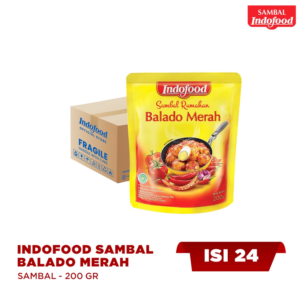 

1 ctn - Sambal Indofood balado Merah 200 g