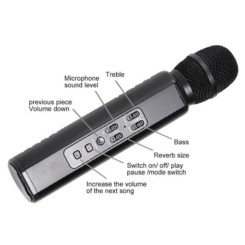 Mic Wireless Bluetooth Karaoke Player K6 Microphone Speaker KTV Efek MURAH