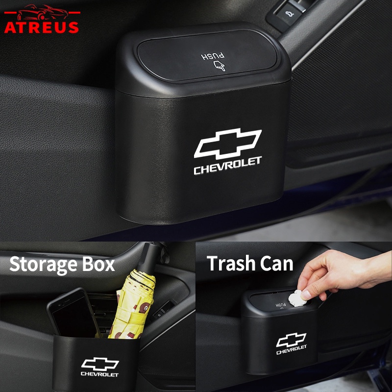 Chevrolet Tempat Sampah Mobil Gantung Tutup Flip Dustbin Tipe Tekan Storage Box Organizer Aksesoris Mobil Untuk Spin Orlando Captiva Lova Zafira Trax Colorado Aveo Spark