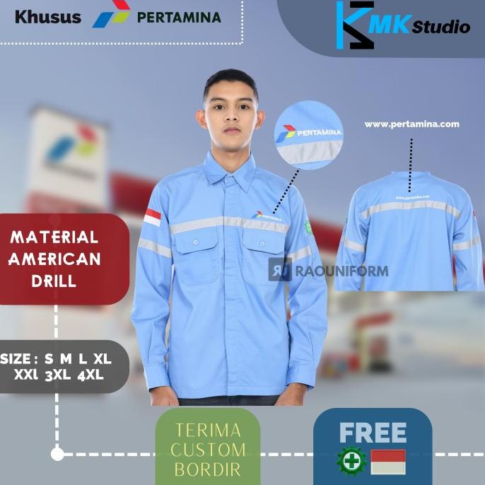 Atasan Baju Seragam Pertamina Wearpack Pertamina Kemeja Karyawan