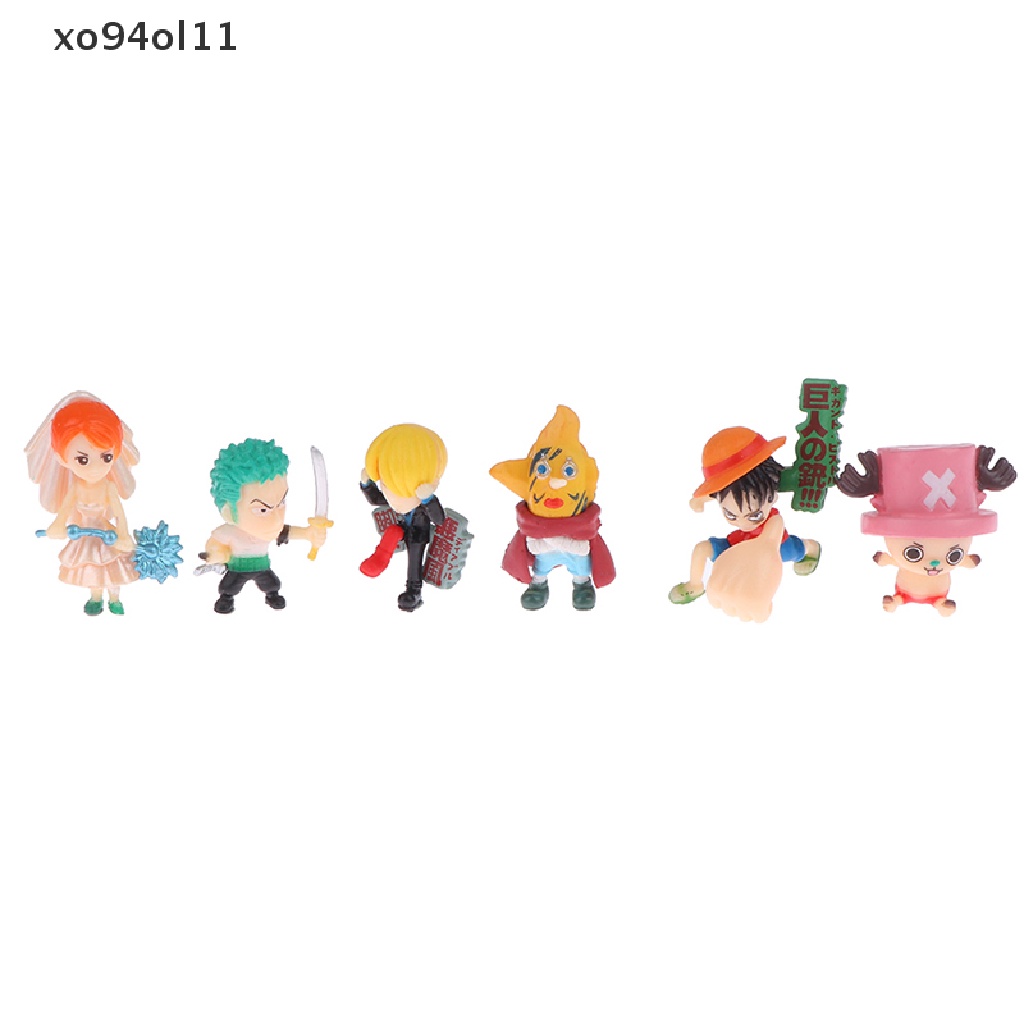 Xo 6Pcs Boneka One Piece Angka Anime Lucu Model Desktop Hiasan Mobil Dekorasi Rumah Mainan Anak Boneka Doll Mikro Landscape Ornamen Hiasan Kue OL