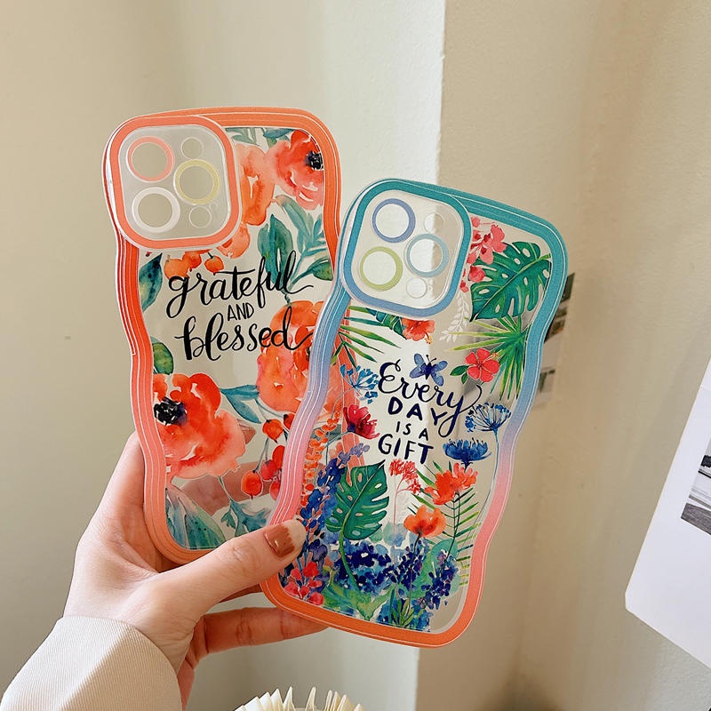 Soft Case Redmi 10C 10A 9A Note11S 11 Pro Note10 5G Note 10S 9C 9T Note9 Note8 Poco M5S X3 Pro NFC Prime Desain Tanaman Bunga Hutan Hujan Modern Halus Populer Cover