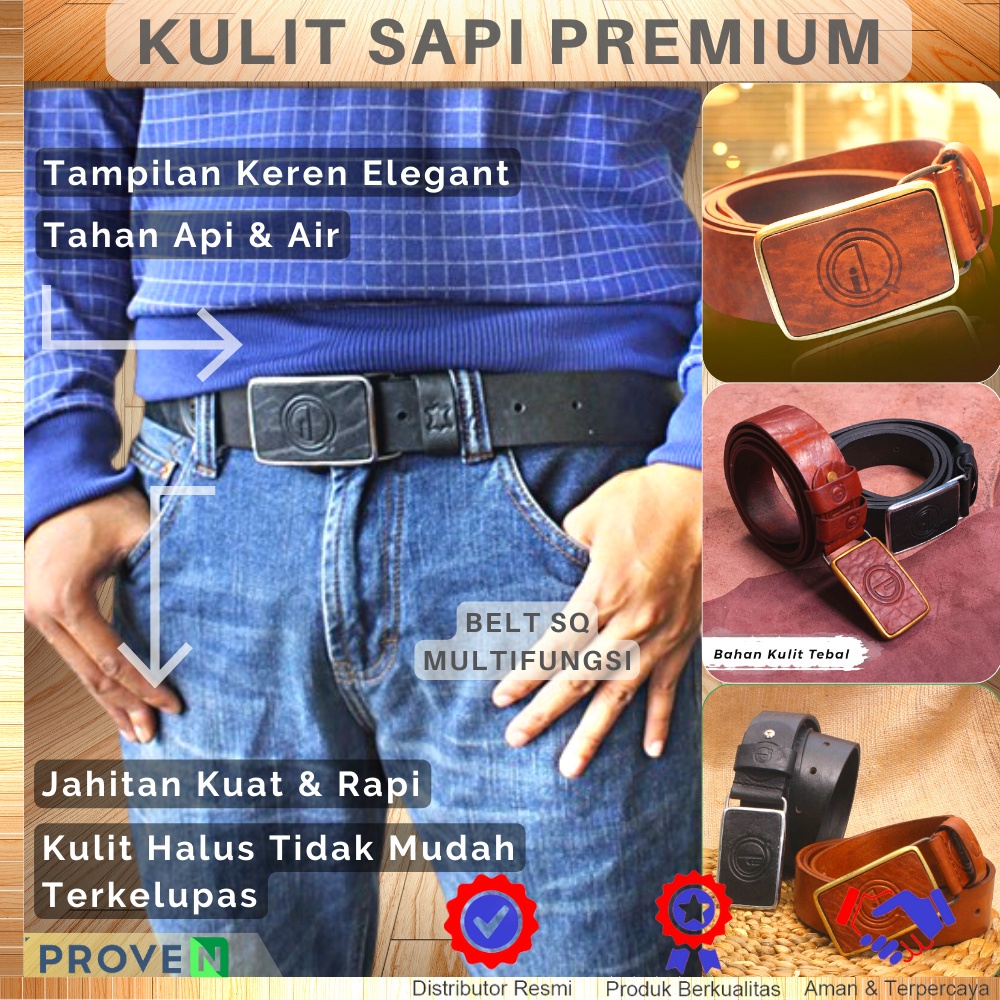 Sabuk Gesper Pria Wanita Kulit Sapi Asli Original Genuine Leather Belt SABUK SQIP