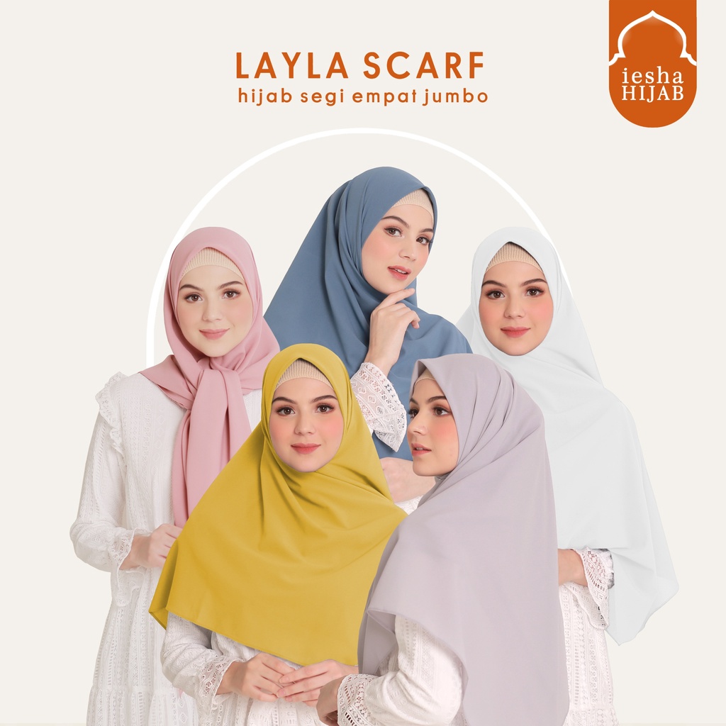 JILBAB SEGIEMPAT JUMBO-LAYLA SCARF BAHAN DIAMOND