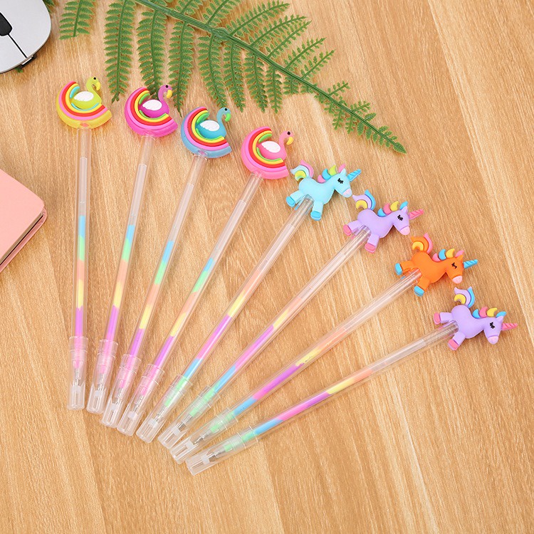 

IDgrosir 4pcs Pena Pulpen Pen Tinta Warna Warni Unicorn Flamingo IDG-ST0316