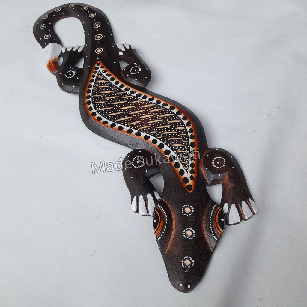 Kerajinan Kayu Hiasan dinding 50cm Gecko tokek cicak dekorasi handmade bali