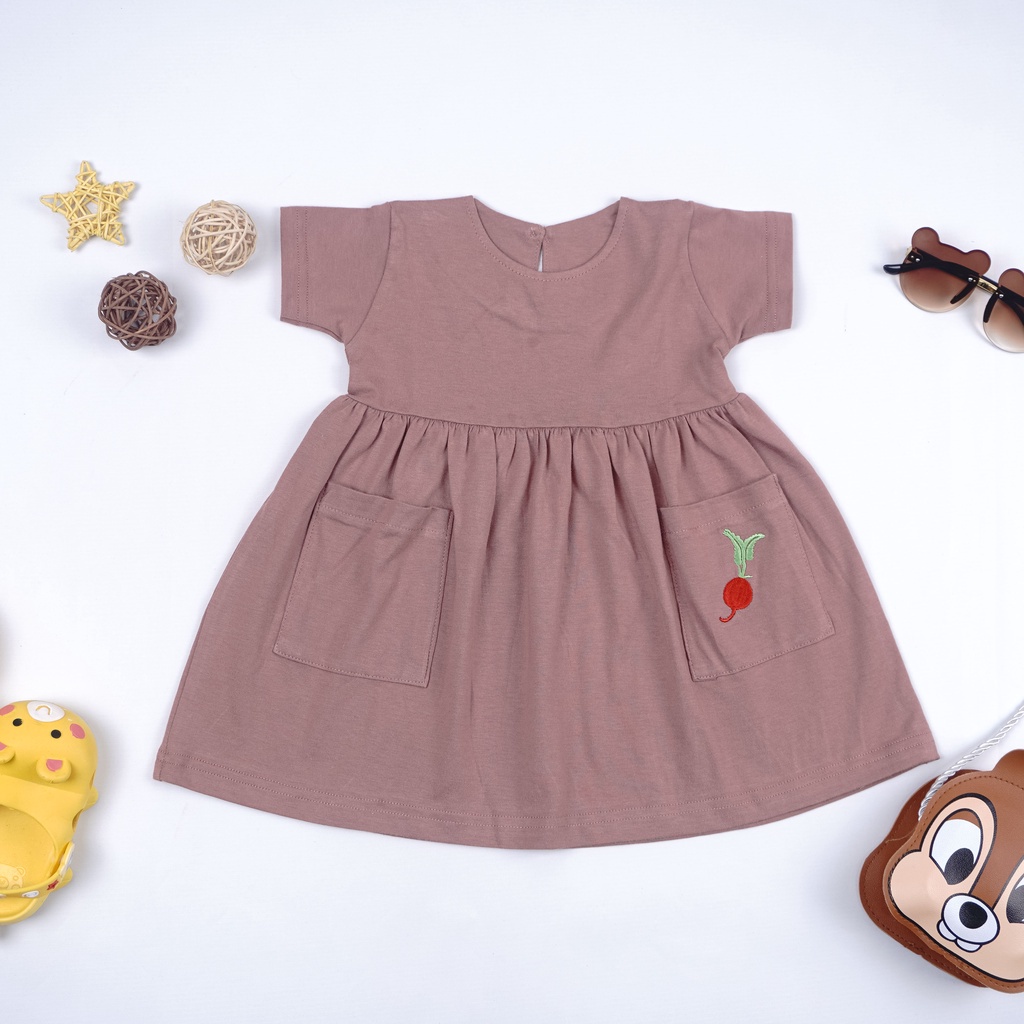 DRESS ANAK LILO PEREMPUAN 1-5 TAHUN/ DASTER ANAK HARIAN/ POCKET DRESS EARTH TONE EDITION