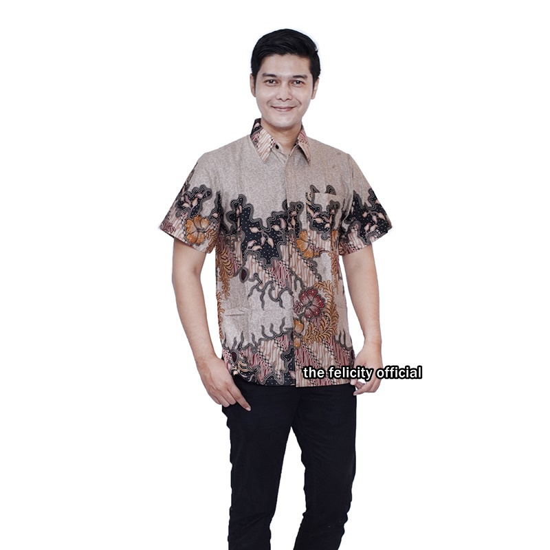 Batik Couple Wanita Pria Atasan Kemeja Atasan Blouse Batik Modern Motif akar