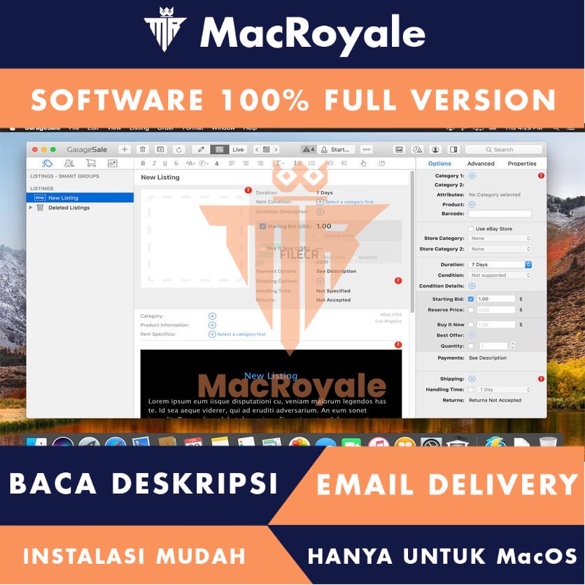 [MacOS] GarageSale Full Version Lifetime Full Garansi