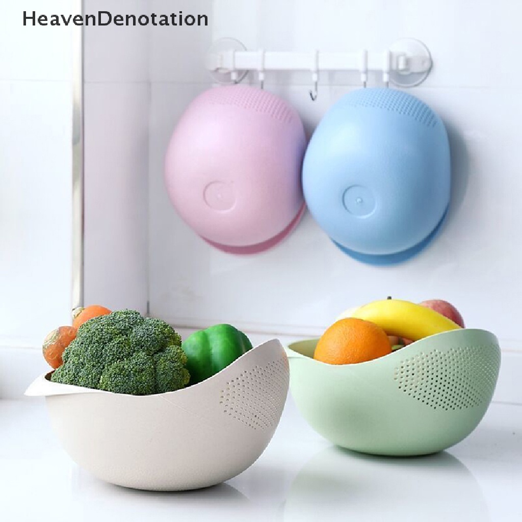 [HeavenDenotation] Saringan Nasi Colander Kitchen Drain Basket Dengan Gagang Rice Bowl Strainer Basket HDV