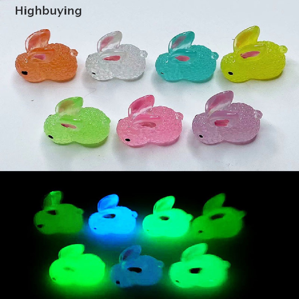 Hbid 5pcs Noctilucent Rabbit Botol Es Dekorasi Kreatif Figure Ornamen Miniatur Kerajinan DIY Aksesoris Glory