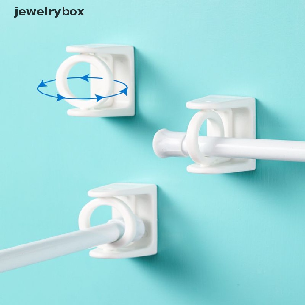 [jewelrybox] 2pcs Hook Batang Gorden Dinding Bening Dapat Disesuaikan Self Adhesive Batang Butik