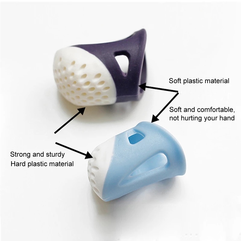 [Harga Grosir] Tahan Aus Tahan Sengatan Thumb Case Anti-slip Bernapas Jari Bidal Jahit Cross-stitch Pelindung Aksesoris Premium Silikon Penutup Jari