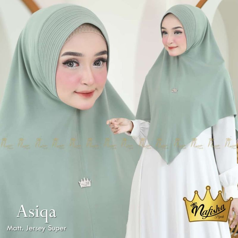 [ Ori Nafisha ] ASIQA••hijab instan jersey super••hijab pet polos