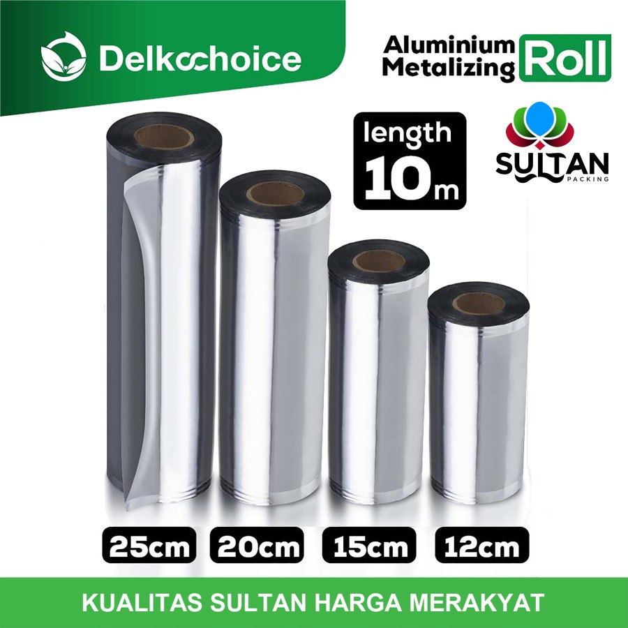 Plastik kemasan alumunium foil sachet metalizing roll delkochoice