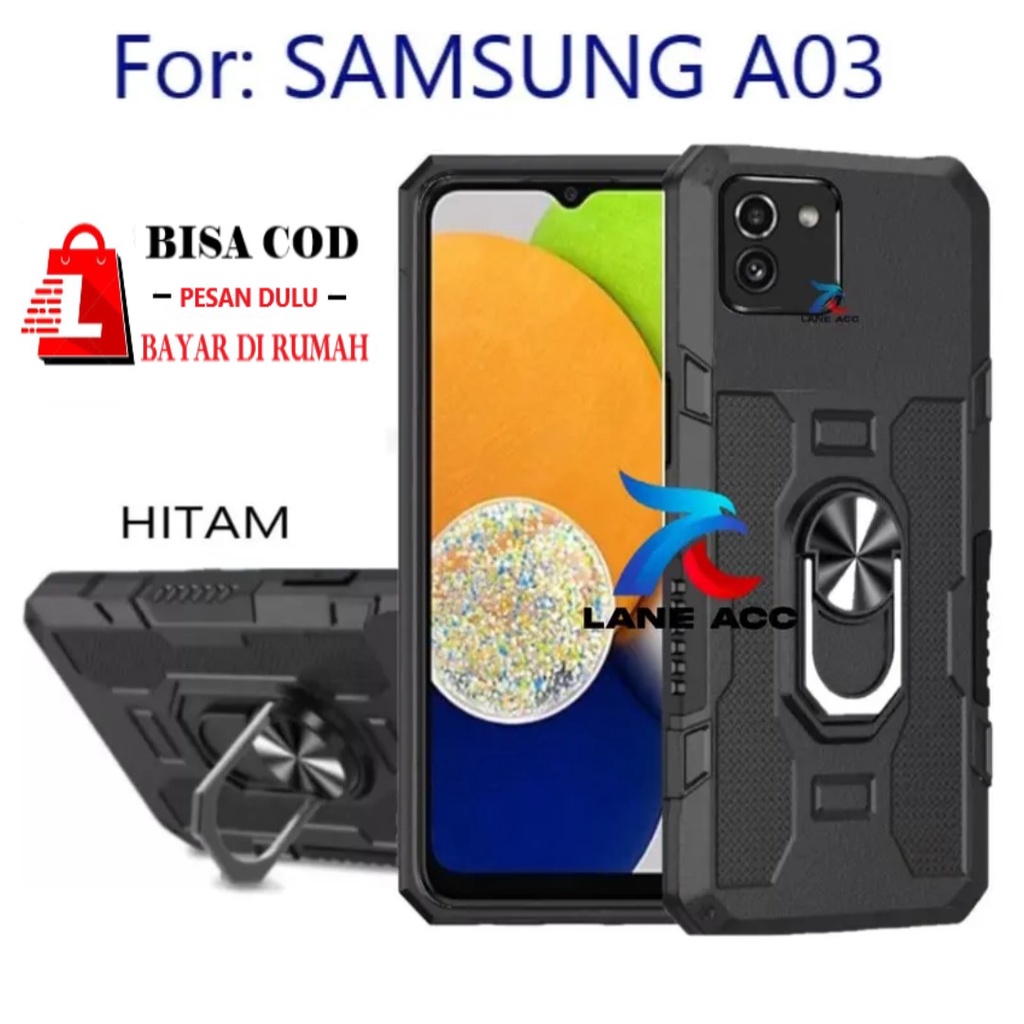 KESING HP UNTUK SAMSUNG A03 -HARD CASE STANDING  ROBOT  HIT EYE RING--SOFT CASE STANDING ROBOT SAMSU